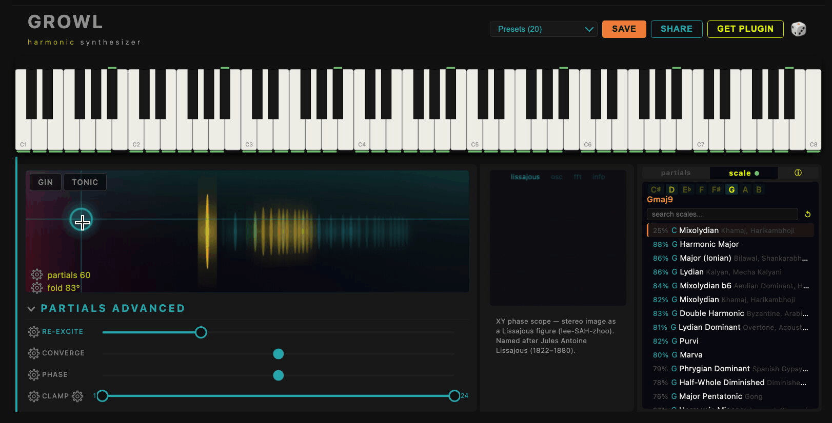 BKS Harmonic Synthesizer — animated demo